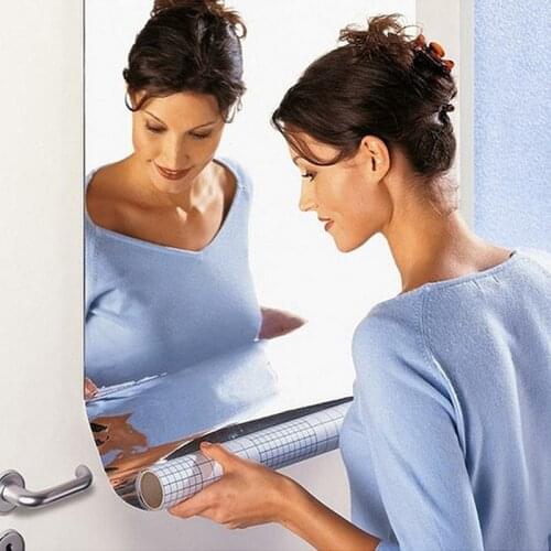 50 X100cm Mirror Wall Stickers Decal background ceiling Self-adhesive DIY Poster Stickers 3D Mirror Tiles Wall Art Home Decors