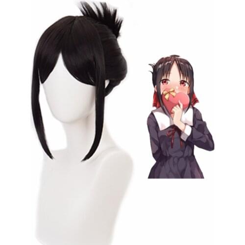 Shinomiya Kaguya Anime Love Is War Women Girl Cosplay Hairpiece Black Wigs New 2021 Halloween Costume