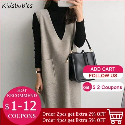 Women Vest Thin Sleeveless Short Dress Spring Autumn Japan Style Pocket Loose Casual Fashion Simple Solid Apricot 2021