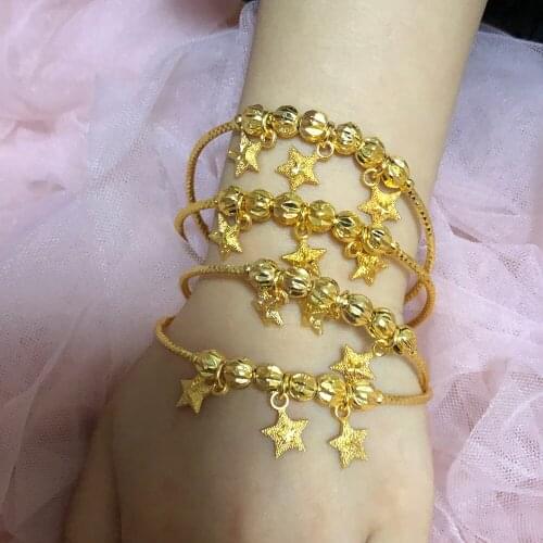 Gold Color Star Bangles&Bracelets For Girl boy child Bracelet Islamic Muslim Arab Middle Eastern African child Jewelry