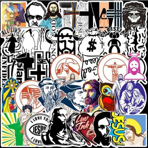 10/50Pcs Jesus Christian Prayer Cartoon Stickers Toy Luggage PVC Sticker Motorcycle And Luggage Notebook Blessing Sticker