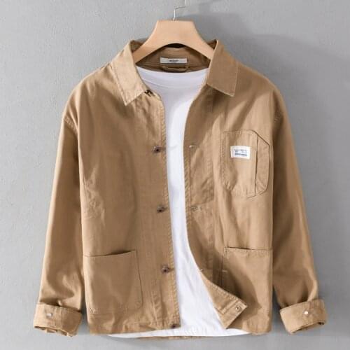 100% Cotton brand jacket for men spring autumn fashion jackets men casual comfortable jacket mens solid jackets male chaqueta