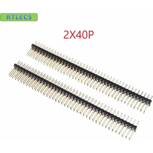 100pcs 2x40 P 80 pin 1.27mm Pitch Pin Header male dual row Male straight gold flash Rohs Reach double rows pitch 1.27