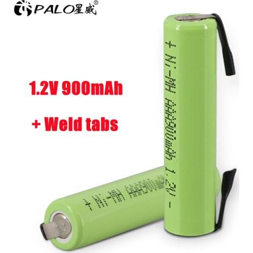PALO 2-10PCS 1.2V AAA 900mah Rechargeable Battery Ni-MH Nimh Bateria with Welding Tabs for Philips Electric Shaver Razor