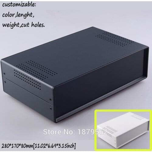[2 colors] 280*170*80mm diy iron box housing manufacturer iron amplifier enclosure junction box electronic cases [40009(W170)]