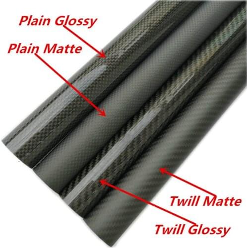 2 Pcs High Quality Plain Glossy 3K Carbon Fiber Tube Pipe Rod 13mm-20mm DIY Drone Quadcopter Frame Arm Landing Gear