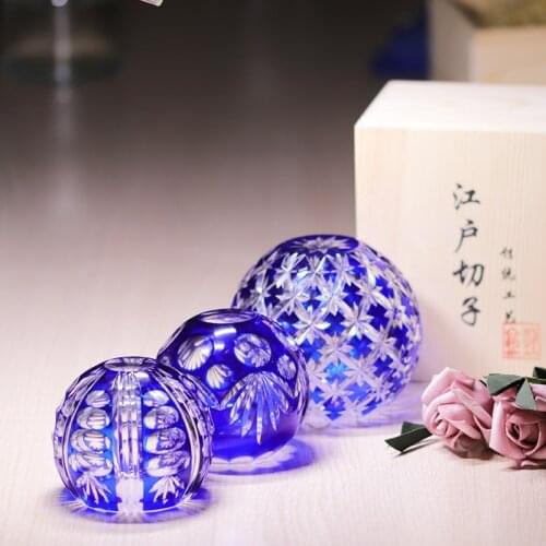 88mm-70mm Japanese hand carved glass water glass whisky wine glass collection gift