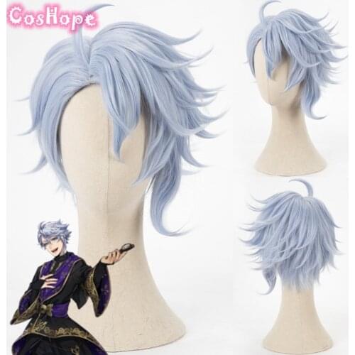 Azul Ashengrotto Wig Twisted Wonderland Cosplay Short Curly Light Purple Wig Cosplay Anime Cosplay Heat Resistant Synthetic Wigs