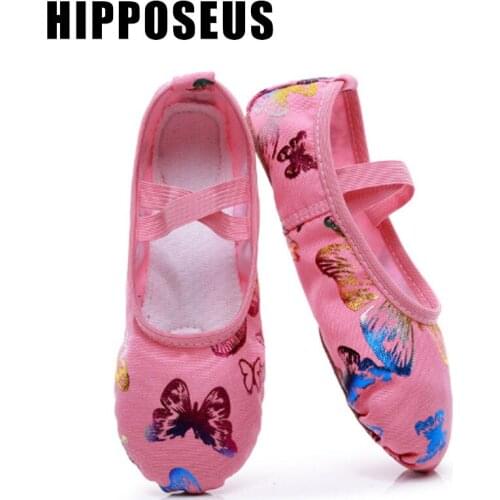 Hipposeus Children Ballet Shoes Pointe For Girls Ballroom Dance Shoes For Ladies Latin Tango Dance Slippers Salsa Shoes Bowtie