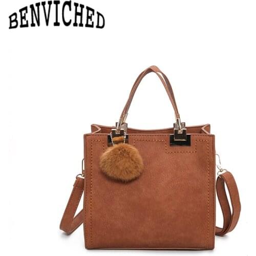 BENVICHED Hot Sale Suede Leather Bags Women Brand Designer Handbags High Quality Tote Women Shoulder Messenger Bags R494