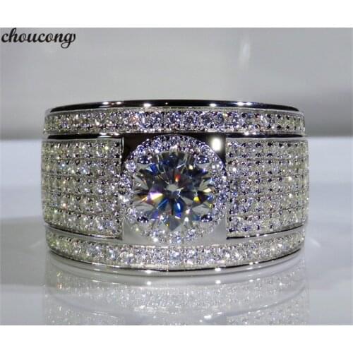 Choucong Lovers Big Promise Finger Ring 925 sterling Silver AAAAA cz Engagement Band Rings For Women men Wedding Jewelry Gift