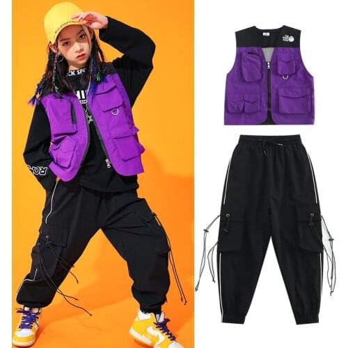 Children Jazz Dance Costumes For Girls Street Dance Costumes Kids Ballroom Hip Hop Dance Clothes Performance Costumes DN7215