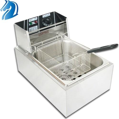 Electric Fryer Automatic 6L Fish and Chips Fryer Commercial Stainless Steel Deep Fryer Machine