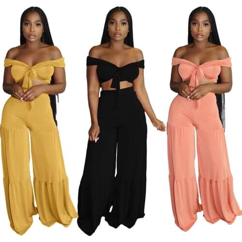 Hot Sale Fashion Design European And American Womens Clothing New Bright Korean Velvet Solid Color Wide Leg Suit BN177
