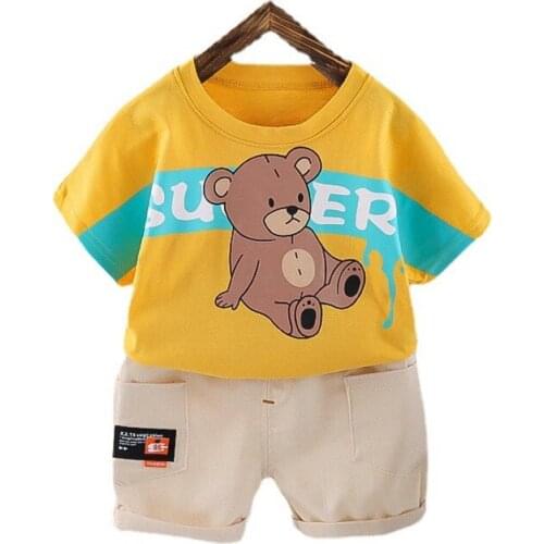 Toddler Casual Costume Outfits New Summer Baby Girl Clothes Children Boys Cartoon Cotton T-Shirt Shorts 2Pcs/Set Kids Sportswear