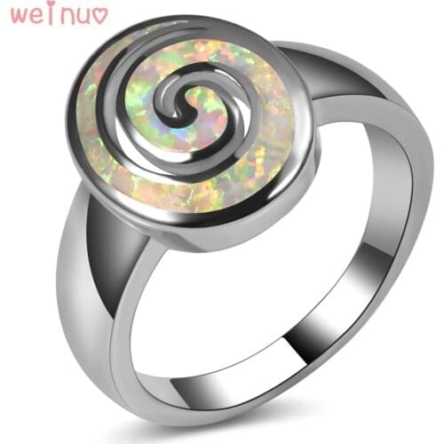 White Opal Swirl Type Ring 925 Sterling Silver Top Quality Fancy Jewelry Wedding Ring Size 5 6 7 8 9 10 11 A211