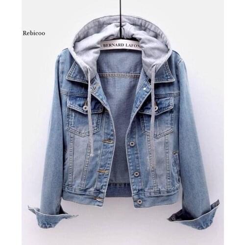 Fashion Embroidered Womens Denim Jacket Loose Short Section New Wild Coat Denim Female Jackets Blue Womens Clothing