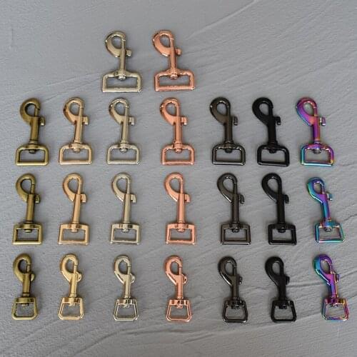 LOGO 1 Pcs 15/20/25/30mm Metal Solid Lobster Trigger Swivel Eye Snap Hook High Quality Leather Craft Bag Strap Belt Hook Clasp