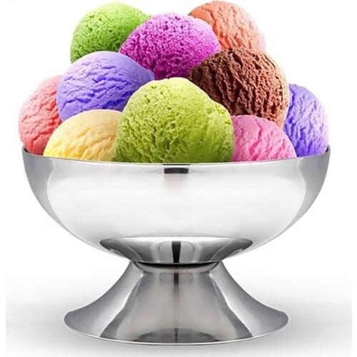 MagiDeal Stainless Steel Ice Cream Cup Dessert Sorbet Bowl for Home Bars Low Cup