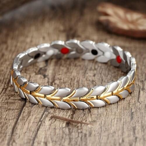 Magnetic Slimming Function Bracelet Female Chain Gold Stainless Steel Bracelet Healthy Energy Bracelet Magnetic Healing Bracelet