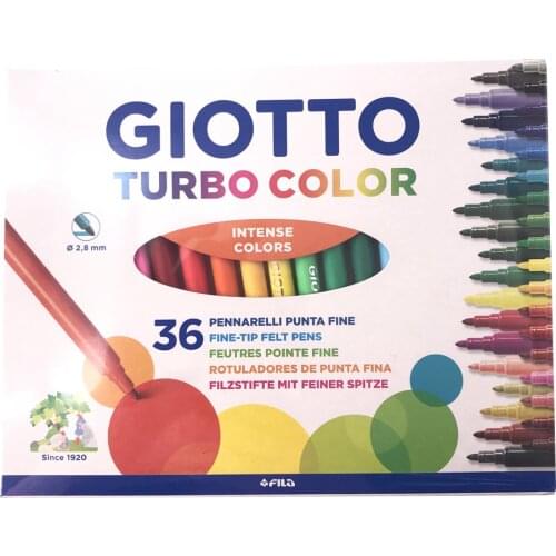 GIOTTO TURBOCOLOR 36colors Markers Child Washable Safe Non-toxic Fine Marker Pen Watercolor Pens Markers
