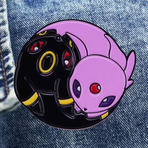 Cartoon Yin Yang Spirit Brooch Metal Enamel Lapel Badge Collect Denim Jacket Backpack Pin Decoration Given Friends And Fans Gift
