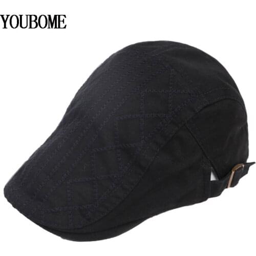YOUBOME Fashion Berets Hat Men Women Male Visors Flat Cotton Winter Berets Caps For Men Solid Peaked Newsboy Visors Cap Hat 2019