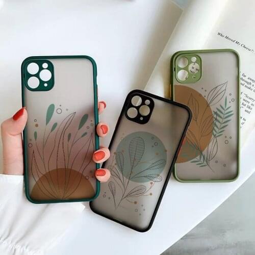 Fashion Cute Flowers Plant Leaves Phone Case for iPhone 12 mini 11 Pro Max XR X XS Max 6s 7 8 plus SE 2020 Cover Hard Case Cover
