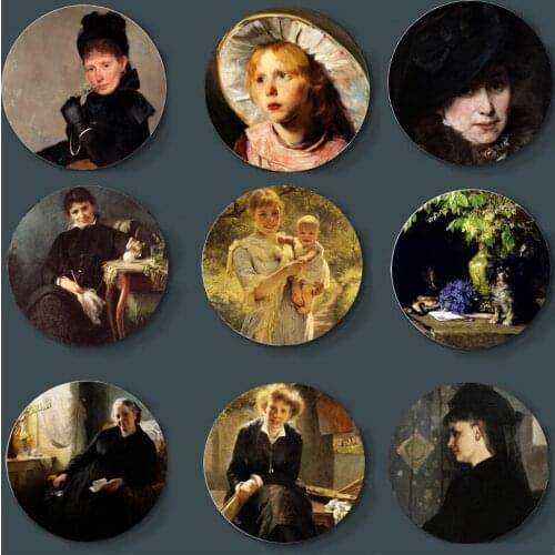 Bertha Wegmann Wall Plate European Style Art Plate Home Studio Decor European Decorative Plate High-End Wall Background
