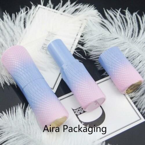 Plastic Pink n Blue Lipstick tubes 12.1mm Cosmetic Lip Makeup Rouge Container Beauty Lip Balm Sub Package 30pcs/Lot