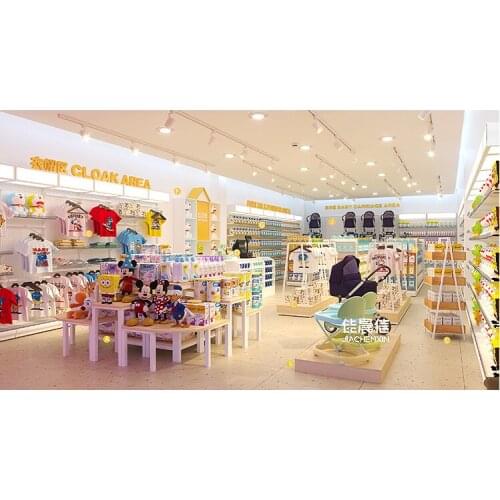 Mother and baby store shelf, supermarket, steel and wood shelf, pregnancy and baby store, milk powder back cabinet, childrens c