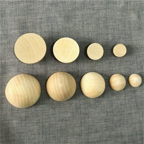 Natural Wood Beads Balls 15 20 25 30mm Unfinished Half Round Spacer Wooden Balls Semicircle Eco-Friendly Semi-Spherical Charms