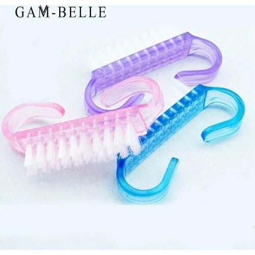 GAM-BELLE 1 Pc Nail Cleaning Brush Manicure Pedicure Tool File Remove Dust Clean Brush Nail Care Accessories Nail Brushes