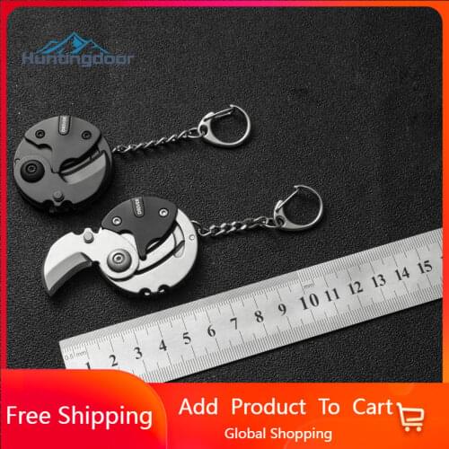 Mini Portable Coin Folding Knife, Portable Folding Mini EDC Pocket Knife Tool with Key Buckle Outdoor Survival tools