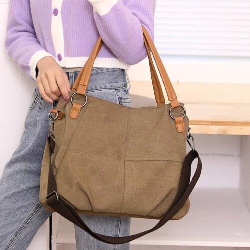 New Luxury Designer Crossbody Handbag Female Vintage Large Capacity Messenger Bags For Women Fashion Canvas Shoulder Bag Women