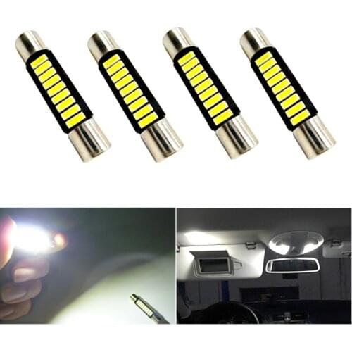 4x 28mm 29mm 31mm 6614F/6641/6614/F30-WHP/TS-14V1CP LED Interior Bulbs For Car Vanity Mirror Lights Sun Visor Lamp White DC 12V