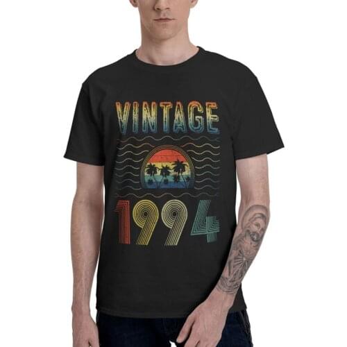 Vintage Born Made In 1994 T-shirt Mens Fashion T Shirt Short Sleeve 100% Cotton 27th Birthday Tshirt Unique Tee Top