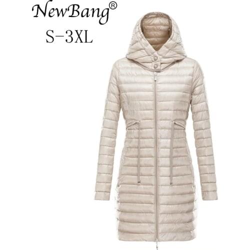 NewBang Brand Womens Down Jackets Ultra Light Down Jacket Women Long Jacket Female Portable Lightweight Slim Warm Feather Coat
