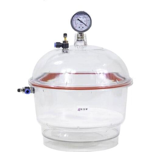 250MM Polycarbonate Plastic Vacuum Dryer Laboratory Dryer Transparent Vacuum Drying Kettle Double Valve With Pressure Gaug