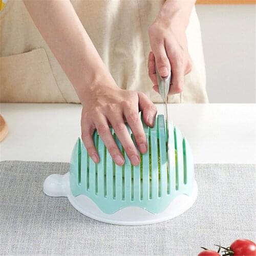 3 in 1 Salad Bowl Fruit Vegetable Cutting Creative Multifunction Bowl Kitchen Gadget Fruit Chopper Slicer Cutter Salad maker