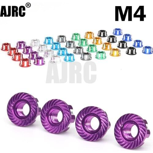 4pcs Aluminum alloy M4 tire nut for 1/10 RC wheel nut TRAXXAS TRX4 TRX6 axial scx10 HSP YOKOMO D90 D110 Slash