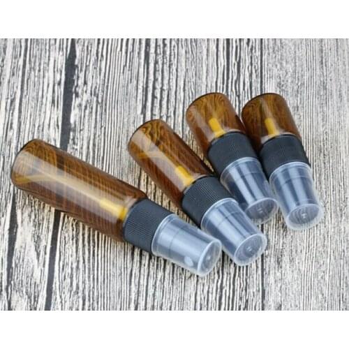 500pcs/lot Amber Color Glass Spray Bottle Black Fine Mist Sprayer 5/10/15/20ml Pack of Chemical Perfume Atomizer Container