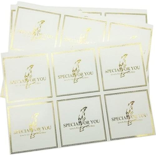 600pcs/lot Square White Paper Decorative Adhesive Gifts Sealing Sticker Package Label Scrapbook Sticky 6x6cm Wholesale