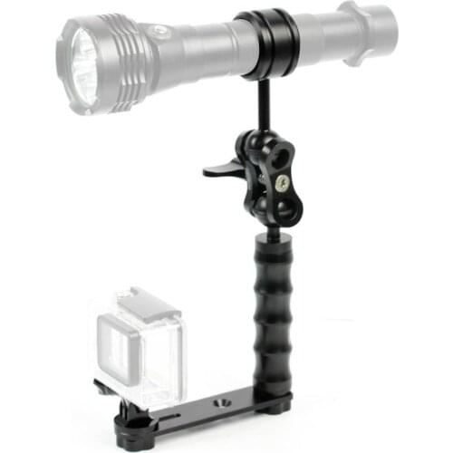 Aluminum Handheld Bracket Set Diving Camera Handle Butterfly Clip Screws Mount for Go pro Action Camera Accessories