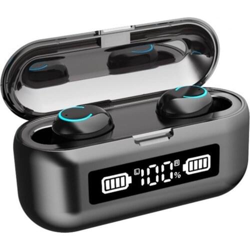 F9-43 TWS Bluetooth 5.0 Wireless Touch in-Ear Earphone LED Display Screen CVC8.0 DSP Noise Reduction Headset for Outdoor Indoor