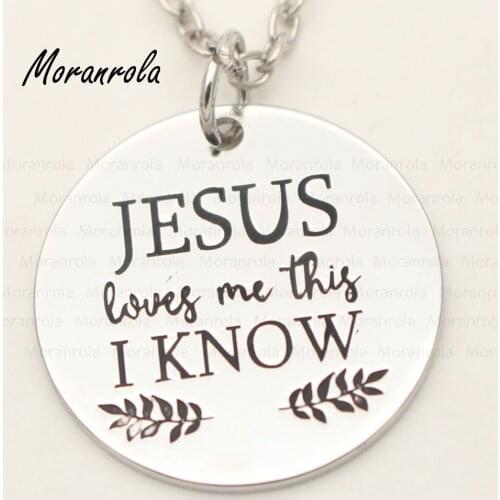 New arried"Jesus Loves Me This I Know "necklace keychain charm , Christian jewelry Jesus necklace gift for Christmas