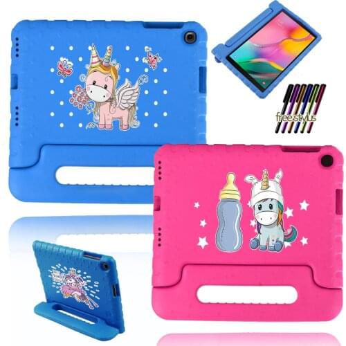 Tablet Case for Samsung Galaxy Tab A 10.1 T510 T515 Mavericks Cartoon Childrens Anti-fall Tablet Protective Cover + Free Stylus