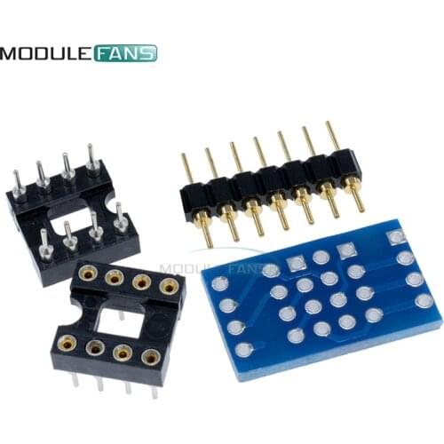 Dual DIP8 to DIP8 Mono Opamp PCB+Pin+Socket For NE5532 OPA2132 OPA627 TL072 P07