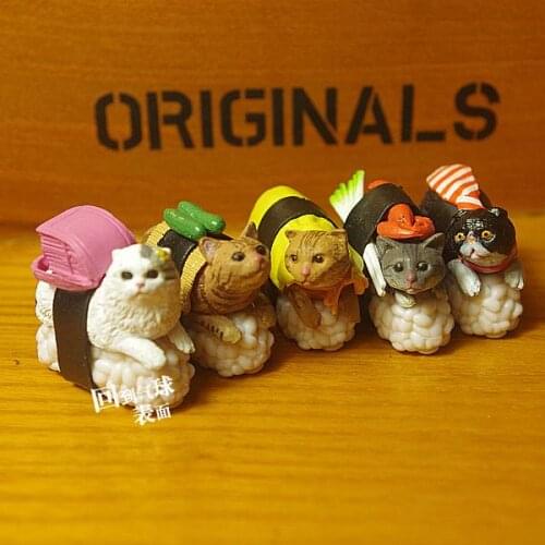 Pvc figure Sushi cat model 5pcs/set