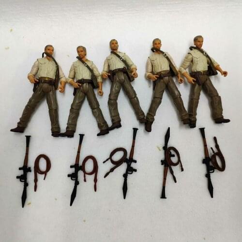 Lot of 5pcs Movie Toys Indiana Jones 3.75" Action Figure with Gun & Whip Boy Toy